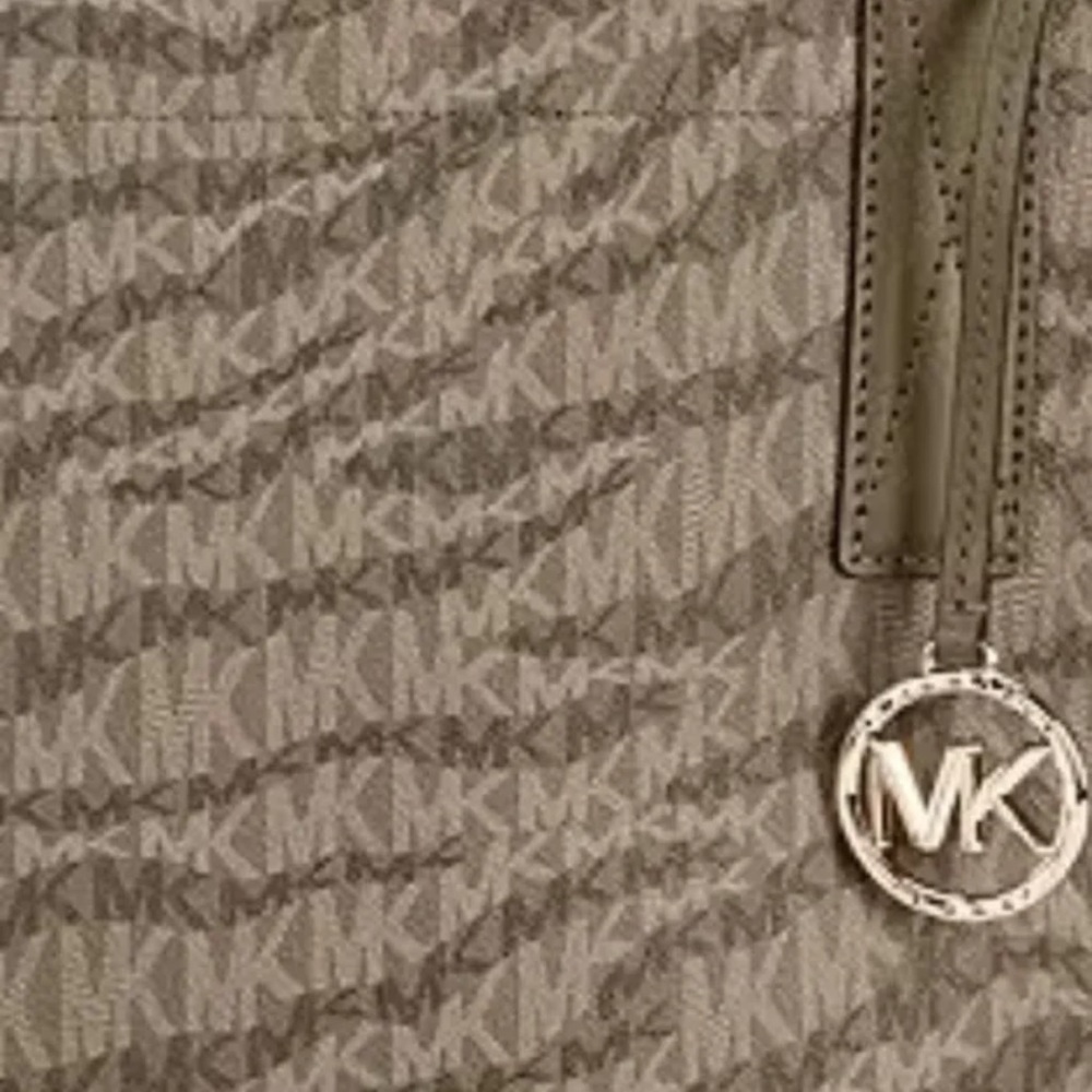 Michael Kors Black Signature Print Crossgrain Multi Compartment Bag Purse - Picture 2 of 11